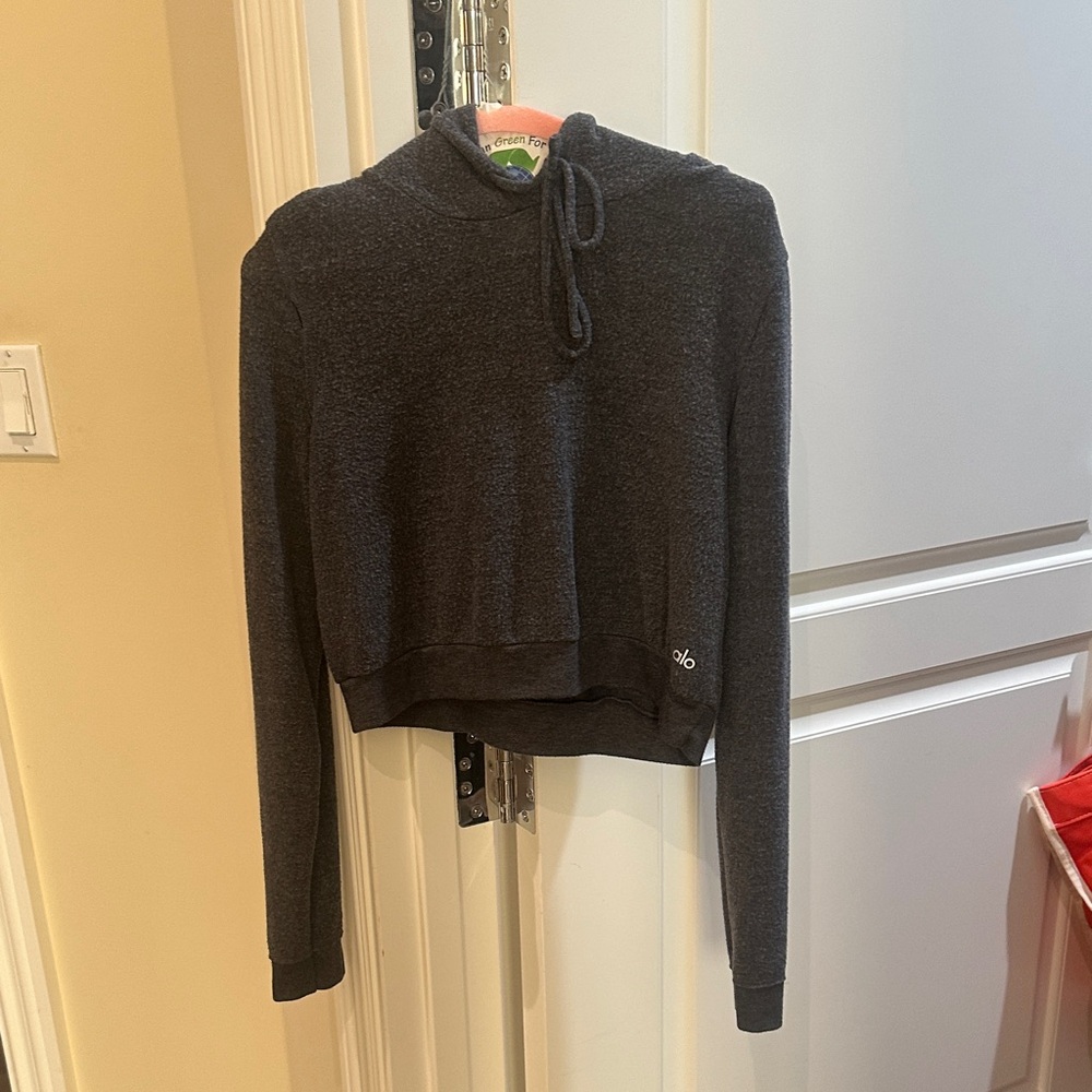 Alo Yoga super soft, hooded sweatshirt, cropped size medium